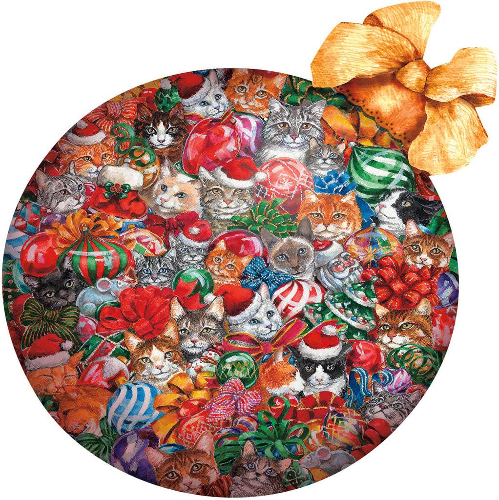Cat Christmas Ornament Shaped Puzzle 750pc