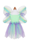 Gown | Butterfly Dress & Wings With Wand | Green/Multi | Size 5-6 - 5