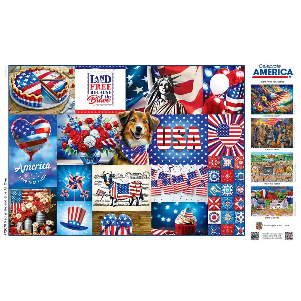 Puzzle | Celebrate America - Red, White, and Blue All Over | 1000 Piece Jigsaw - 4