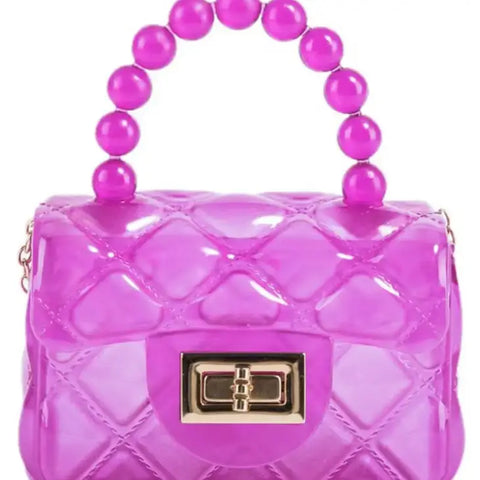 Mini Jelly Purse With Crossbody Gold Chain