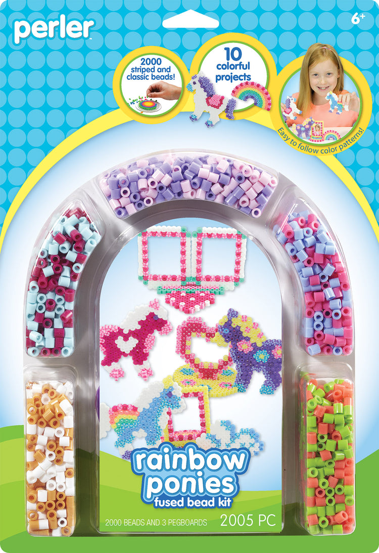 Perler Arch Blister-Rainbow Ponies Craft For Ages 6+