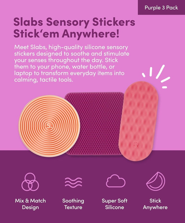 Slabs 3 Pack Sensory Stickers | Purple - 3
