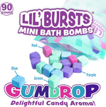 Tub Works | Lil' Bursts | Mini Bath Bombs For Kids | 90 Count | Gumdrop | Ages 3+ - 7