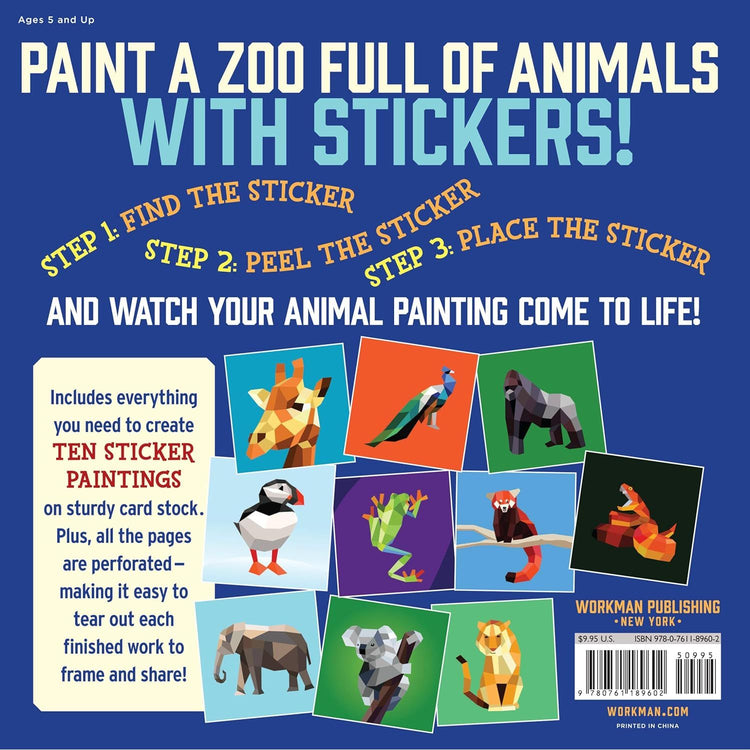 Paint By Sticker Kids | Zoo Animals 5+ - 7