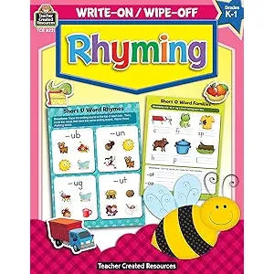 Write-On/Wipe-Off Book | Rhyming K-1