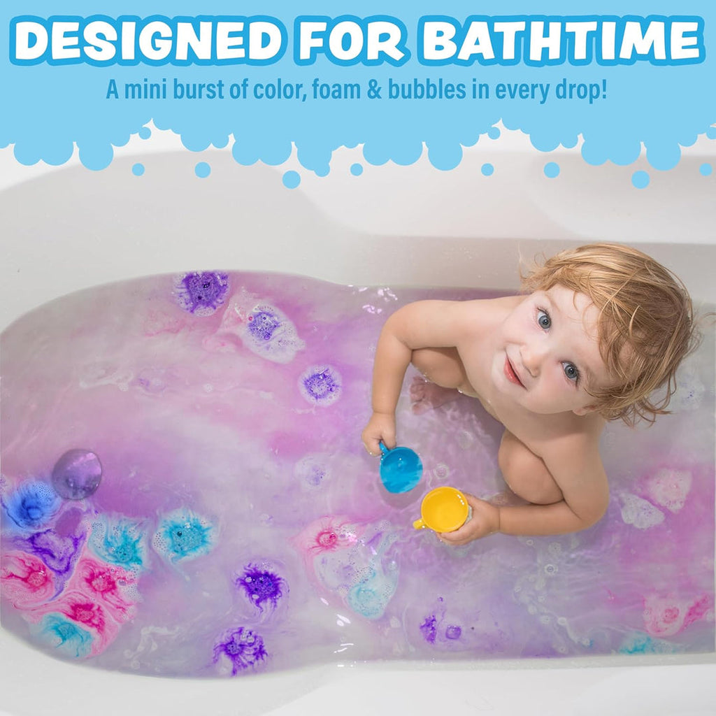 Tub Works | Lil' Bursts | Mini Bath Bombs For Kids | 90 Count | Cosmic | Ages 3+ - 8