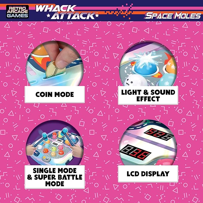 Whack Attack Space Moles Action Game "Top Seller"