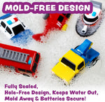 Tub Works | Emergency Cars | Light Up | Mold Free Bath Toy | Ages 1+ - 4