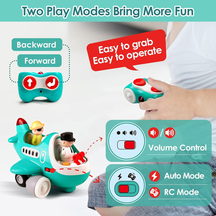 Remote Control Baby Plane For 18M+ - 3
