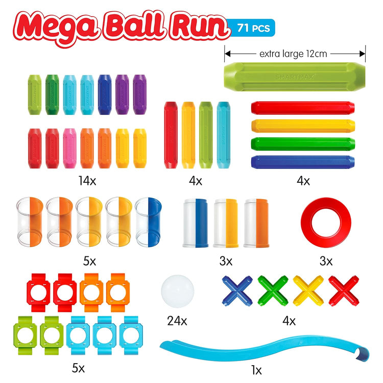 Smartmax | Mega Ball Run 71 PCS | 3 - 6 Years - 3