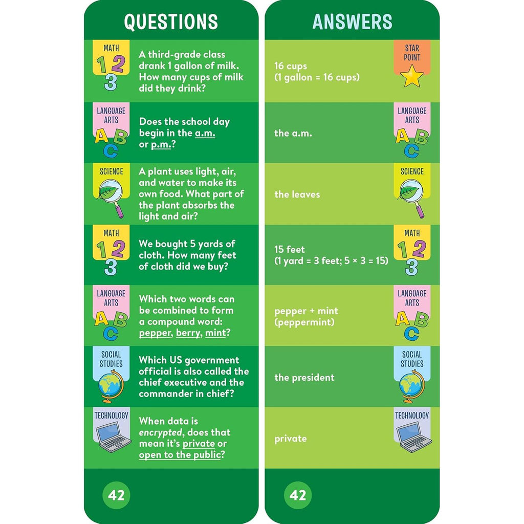 Brain Quest | 3rd Grade Smart Cards Revised 5th Edition - 4