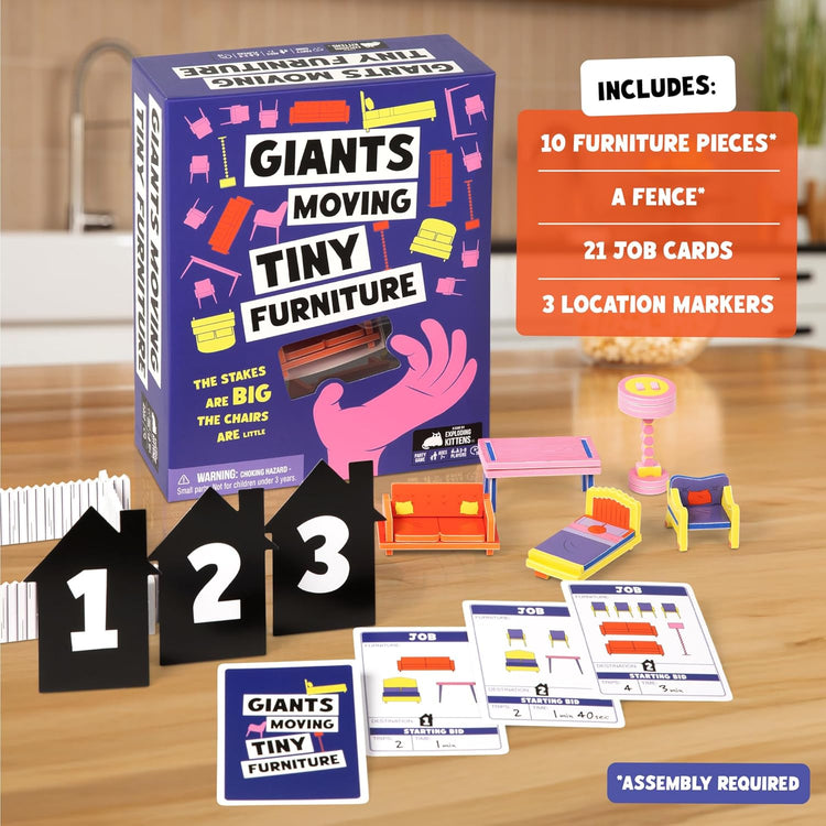 Exploding Kittens | Giants Moving Tiny Furniture Party Game | Ages 7+ - 8
