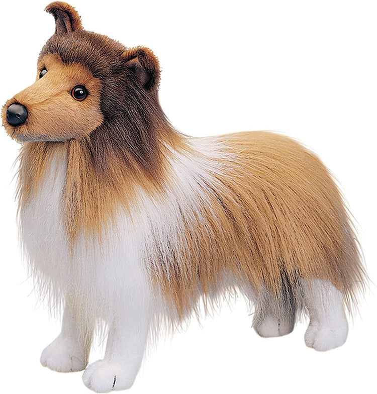 Douglas plush Shetland Sheepdog stuffed animal with realistic sable and white coloring standing upright