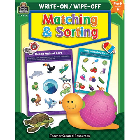 Write-On/Wipe-Off Book | Matching and Sorting Pre-K - K