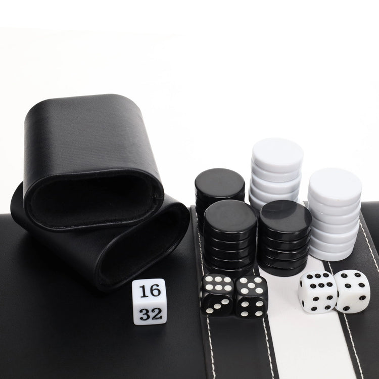 Backgammon | Leatherette Set | Black Stripe Game - 4