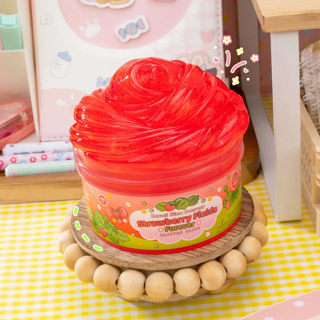 Kawaii Slime | Strawberry Fields Forever Strawberry Scented Glitter Slime - 9