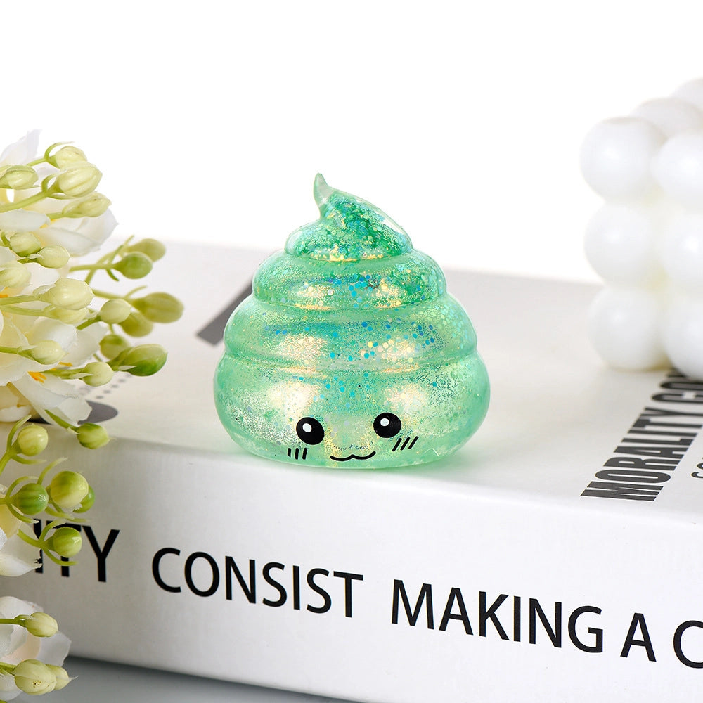 Maltose | Glitter Smiley Poop Green - 2