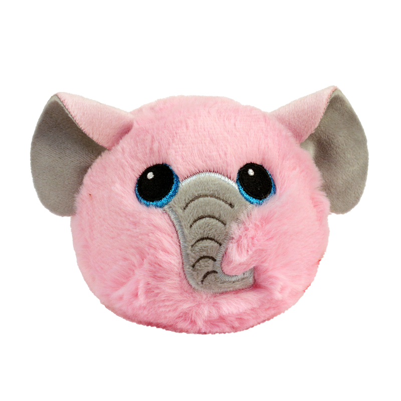 Ty Beanie Bellies Emory pink elephant plush toy with blue eyes and grey trunk