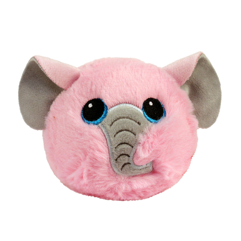 Ty Beanie Bellies Emory pink elephant plush toy with blue eyes and grey trunk