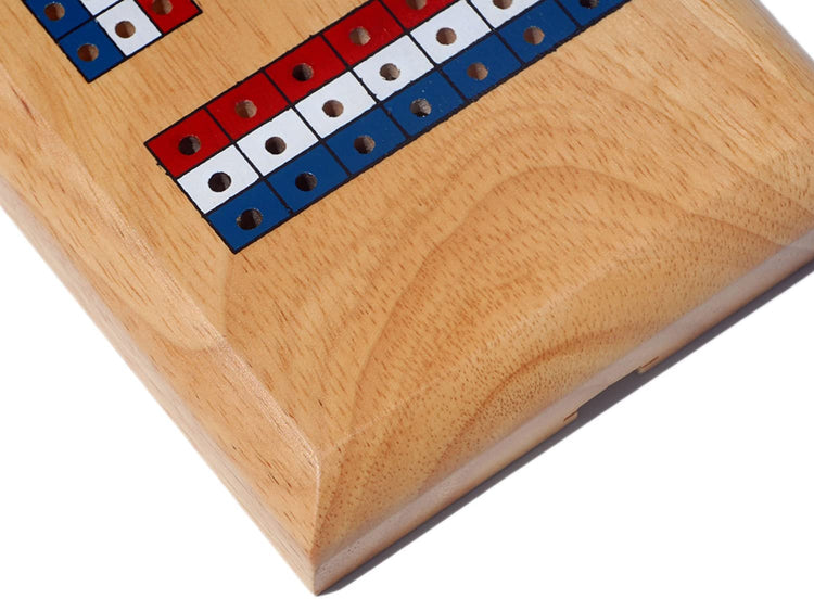 Cribbage Board | Tricolor 3 Track Game | Metal Pegs - 3