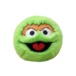 Ty Beanie Bellies Oscar the Grouch round plush toy with green fur and smiling face