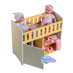 Berenguer Boutique Wooden Crib/Closet Fits Doll Up To 18" For Ages 2+