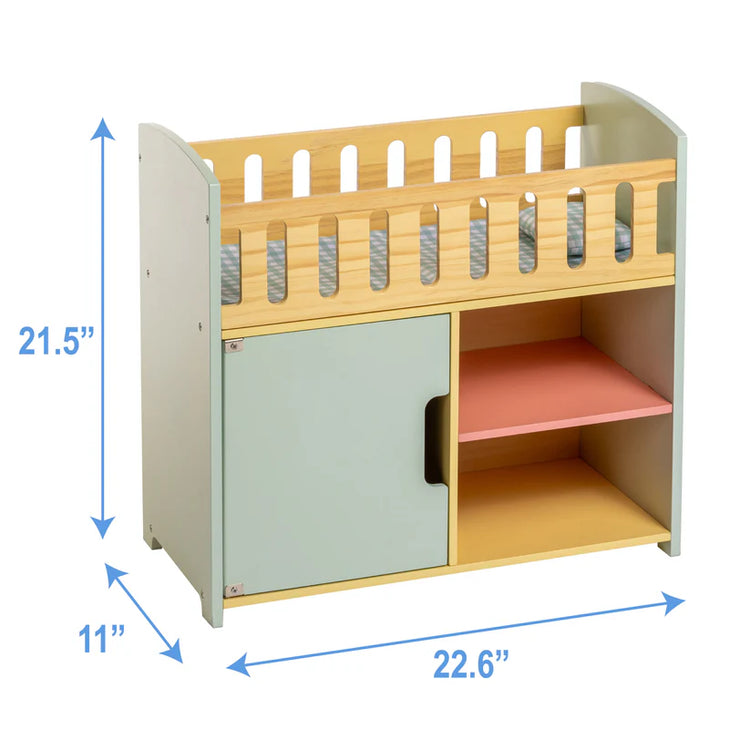 Berenguer Boutique Wooden Crib/Closet Fits Doll Up To 18" For Ages 2+