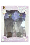 Great Pretenders Dancing Diva Lilac High Heels toy shoes with purple bow and gem detail, shown in box and outside packaging