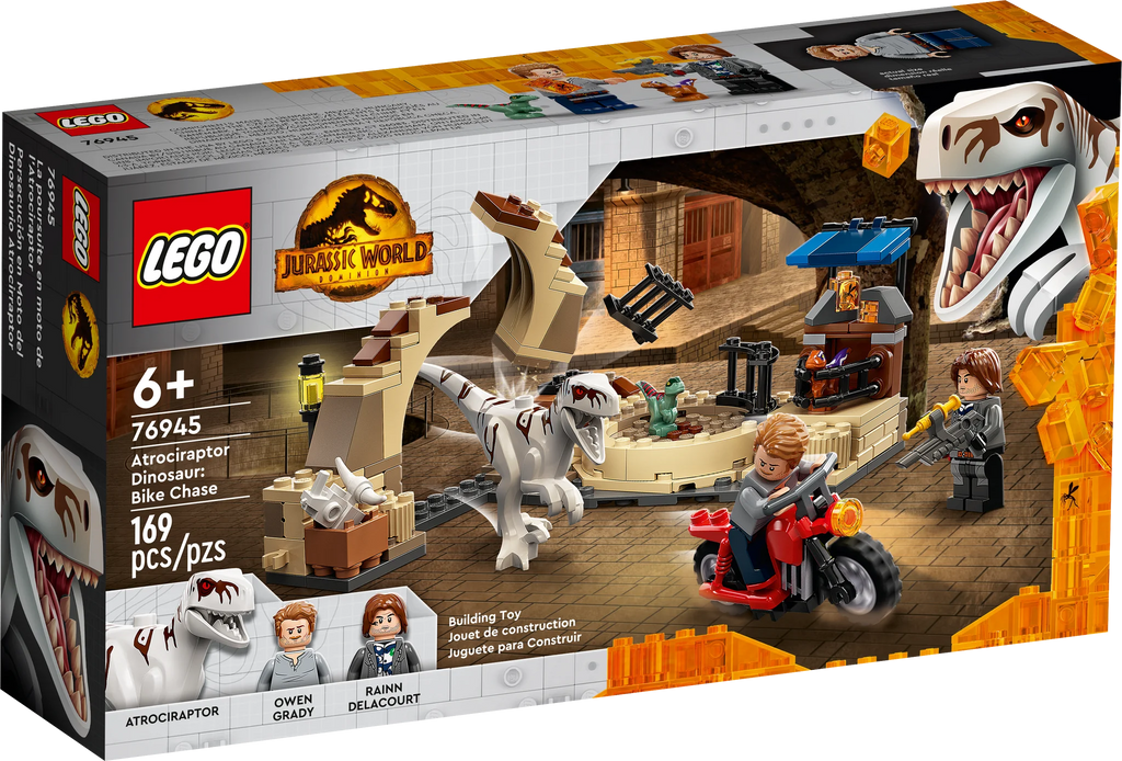 Lego Jurassic Park Atrociraptor Dinosaur Bike Chase