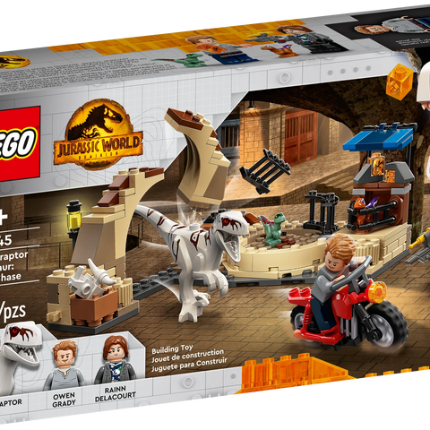 Lego Jurassic Park Atrociraptor Dinosaur Bike Chase