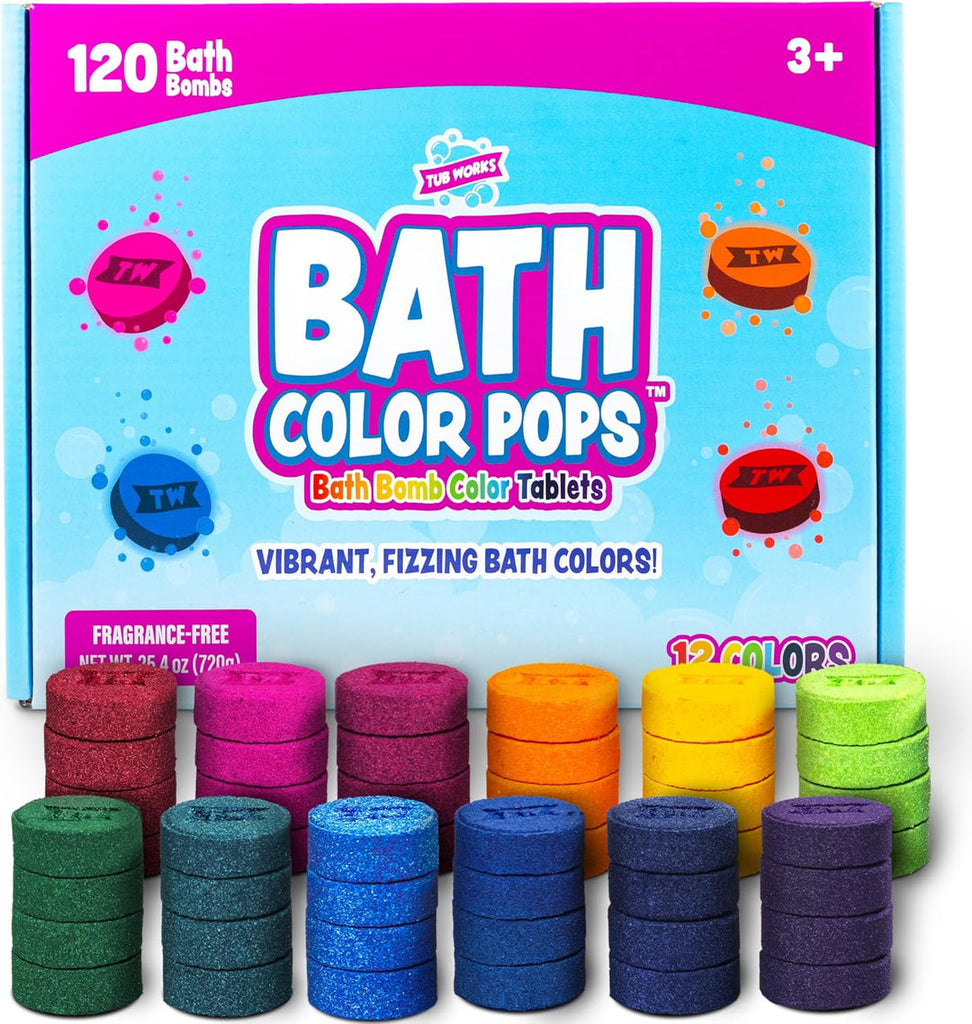 Tub Works | Bath Color Pops | Moisturizing Kids Bath Bombs | 120 Count | Ages 3+ - 2