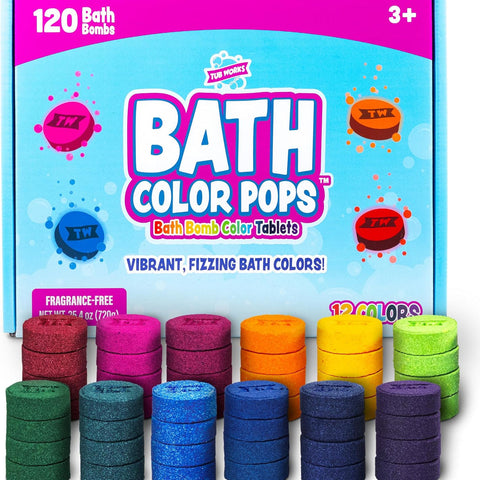 Tub Works | Bath Color Pops | Moisturizing Kids Bath Bombs | 120 Count | Ages 3+ - 1