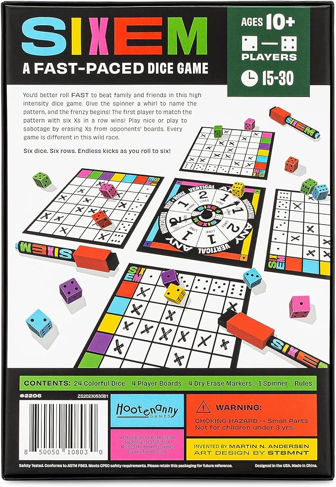 Sixem Dice Game Ages 10+