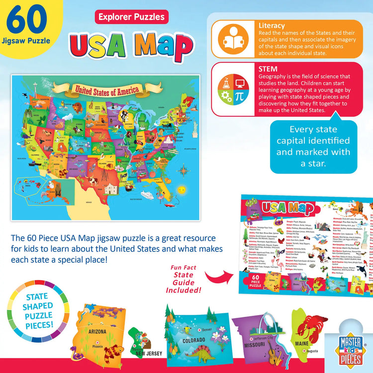 Puzzle | Explorer | USA Map | 60 Piece - 3