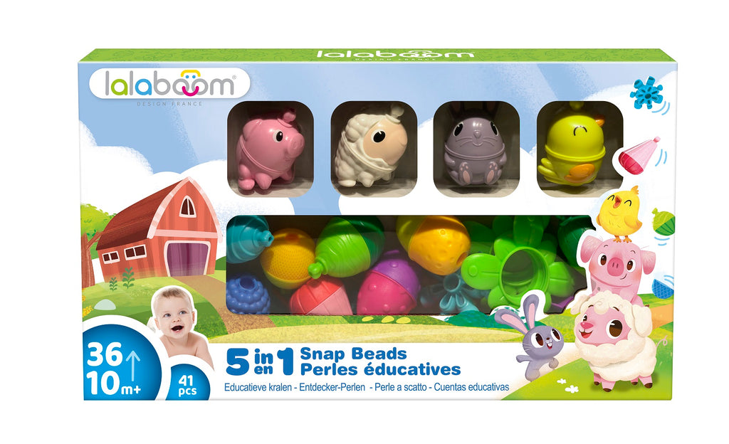 Lalaboom Beads And 4 Farm Animals Snap Beads