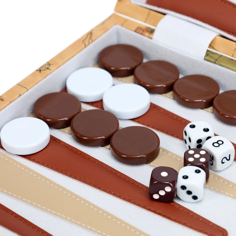 Backgammon | Leatherette Set | Map Style Game - 9