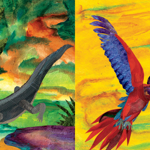 Indestructibles Jungle Rumble children's book cover featuring illustrated tiger and parrot in jungle setting