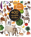 Eyelike Stickers On the Farm book cover featuring 400 reusable farm animal and vegetable stickers