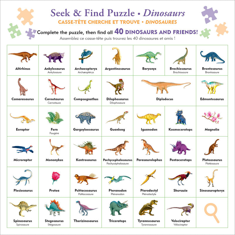 Dinosaurs | Seek & Find 100-Piece Jigsaw Puzzle - 4