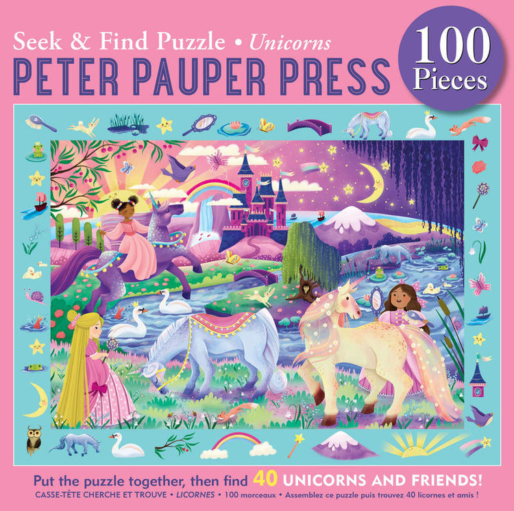 Unicorns Seek & Find 100-Piece Jigsaw Puzzle 7+ - 2