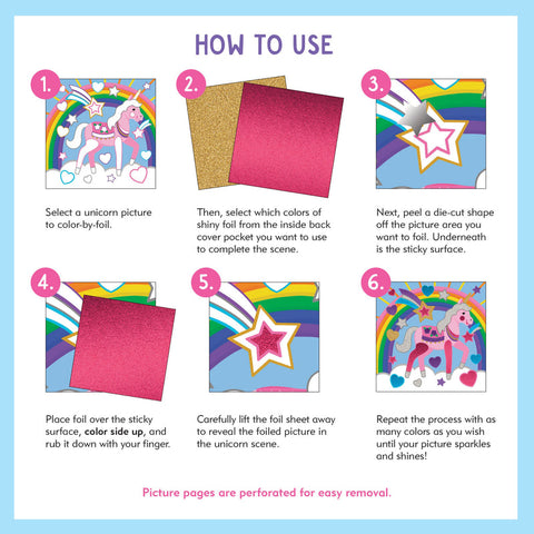 Color By Foil Sticker Book | Unicorns 4+ - 1
