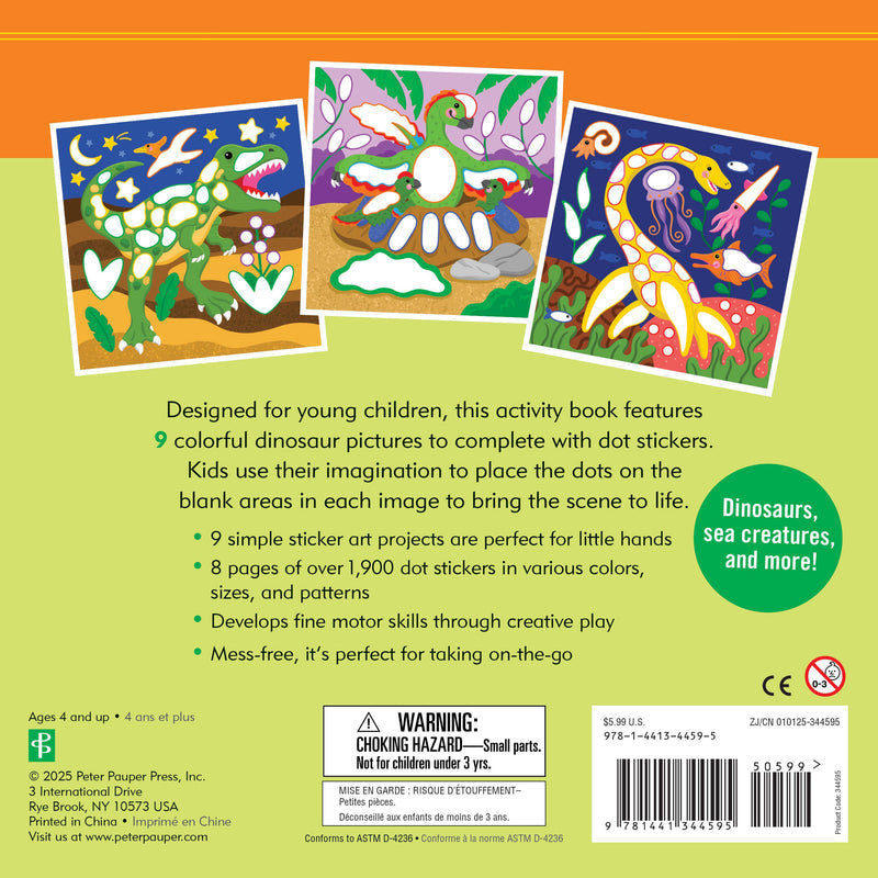 Color By Dots Sticker Books | Dinosaurs 4+ - 9