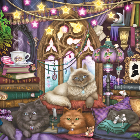 Cats In The Library | 1000 Pc Puzzle - 1