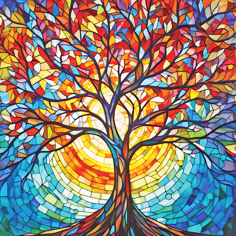 Stained Glass | Tree of Life 1000-Piece Jigsaw Puzzle - 1