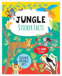 Jungle Sticker Facts book cover featuring colorful illustrated jungle animals and over 100 stickers
