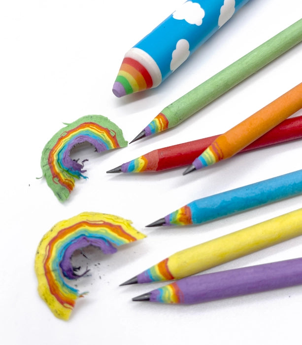 Recycled Rainbow Pencil & Eraser Set For Ages 5+