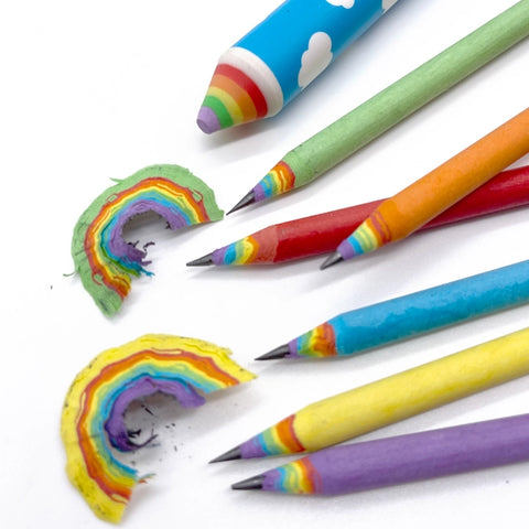 Recycled Rainbow Pencil & Eraser Set For Ages 5+