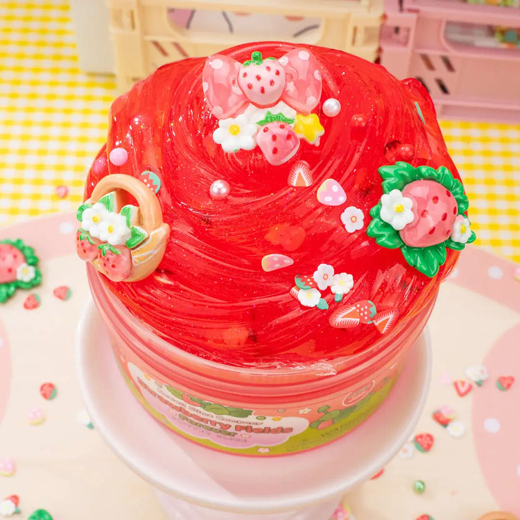 Kawaii Slime | Strawberry Fields Forever Strawberry Scented Glitter Slime - 7
