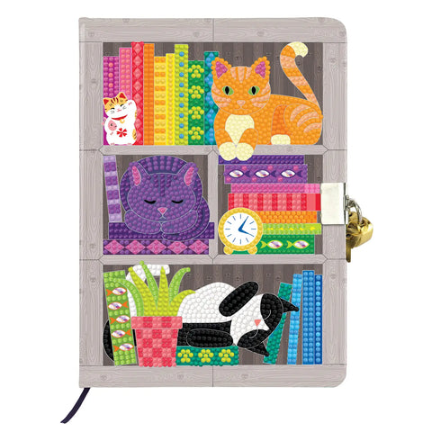 Crystal Art Secret Diary Kit: Rainbow Cat Library