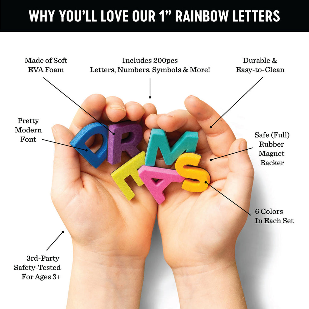 Magnetic Letters | Rainbow Story 200PC | 1" Letters - 5